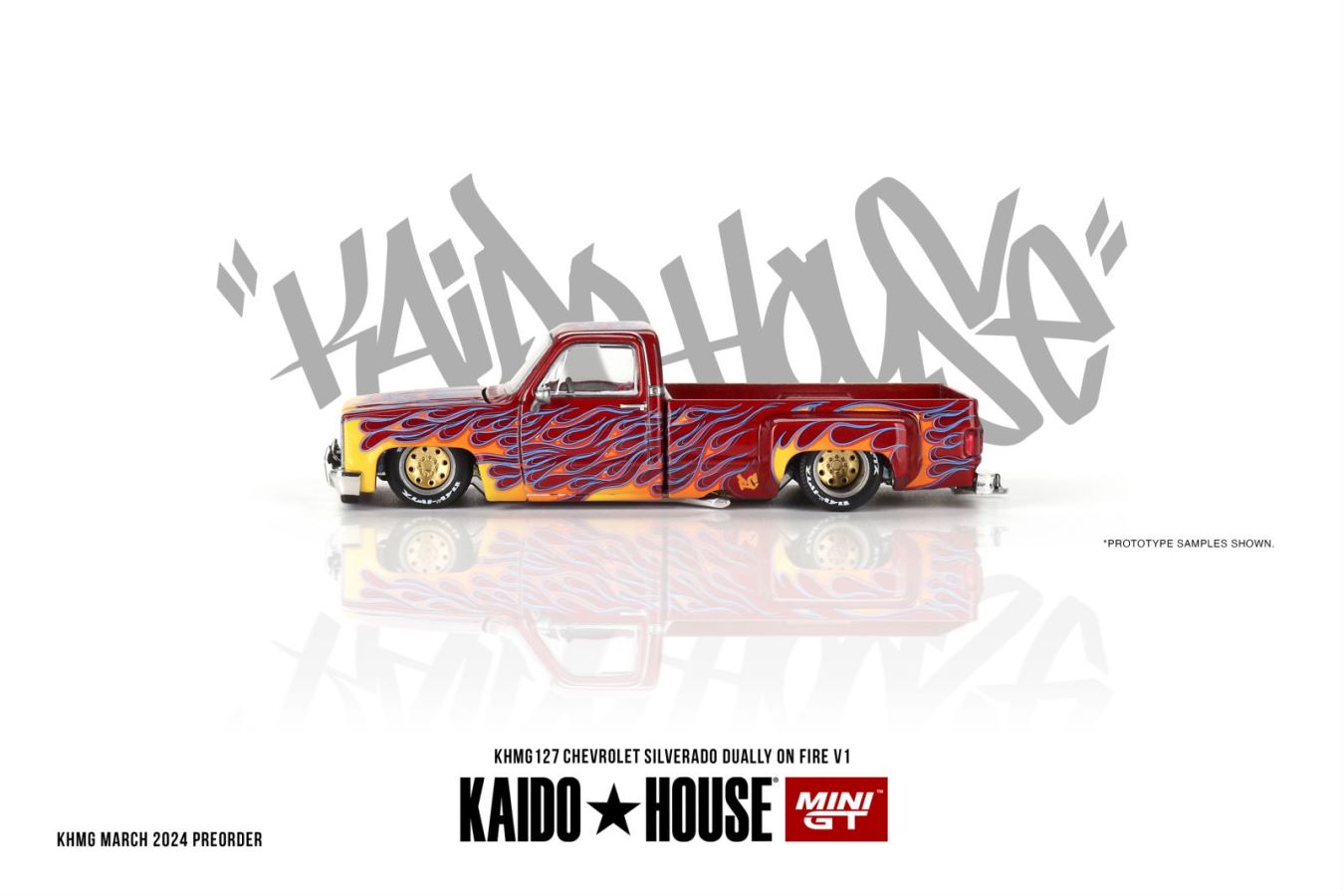 Kaido★House x Mini GT 1/64 Chevrolet Silverado Dually on Fire V1
