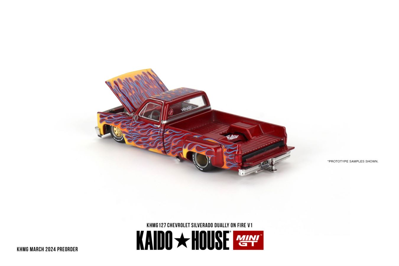 Kaido★House x Mini GT 1/64 Chevrolet Silverado Dually on Fire V1