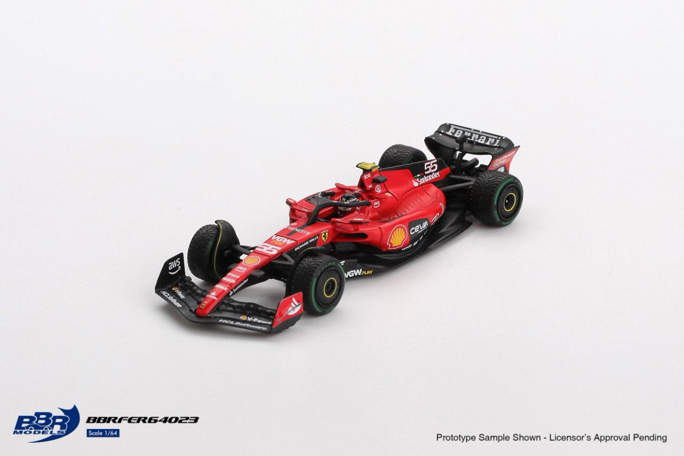 BBR Models 1/64 Ferrari SF23 #55 C. Sainz 2023 Monaco GP