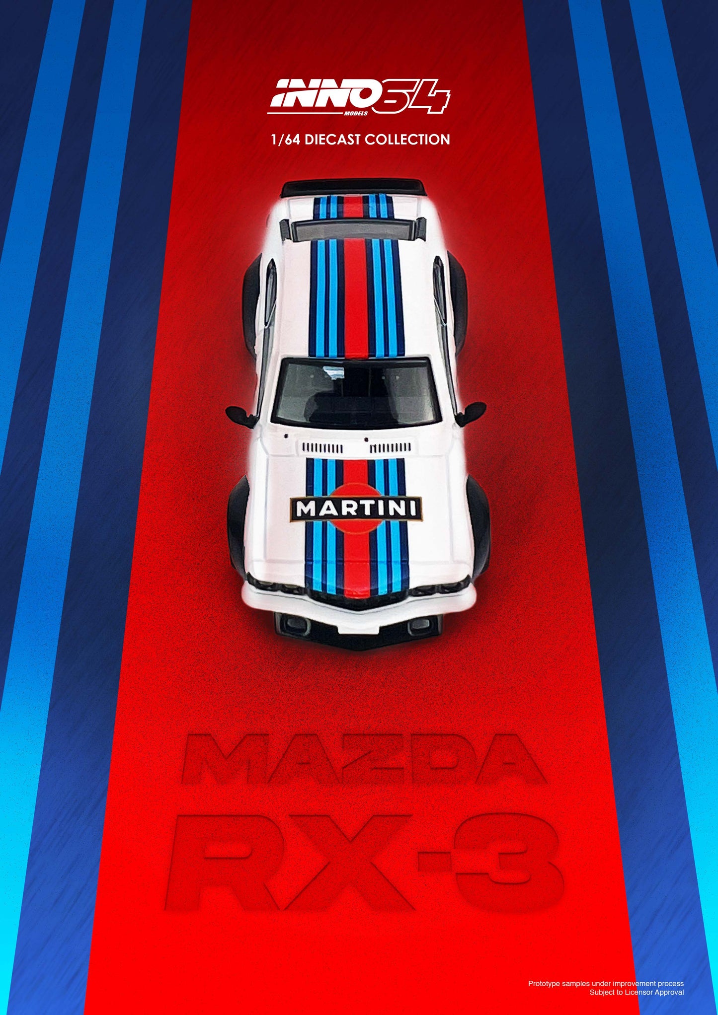 Inno64 1/64 MAZDA SAVANNA RX3 "MARTINI RACING" Livery