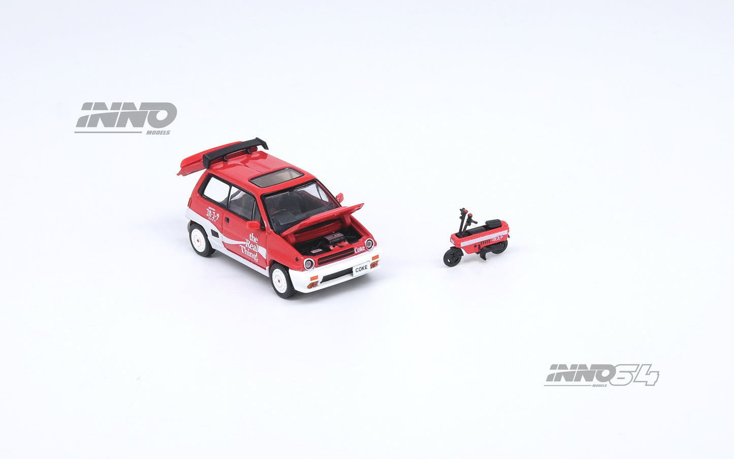 Inno64 1/64 HONDA CITY TURBO II "Coca-Cola" Livery With Motocompo