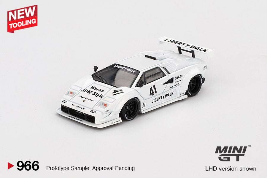 Mini GT 1/64 Lamborghini Countach LB-WORKS White 2024 Tokyo Auto Salon