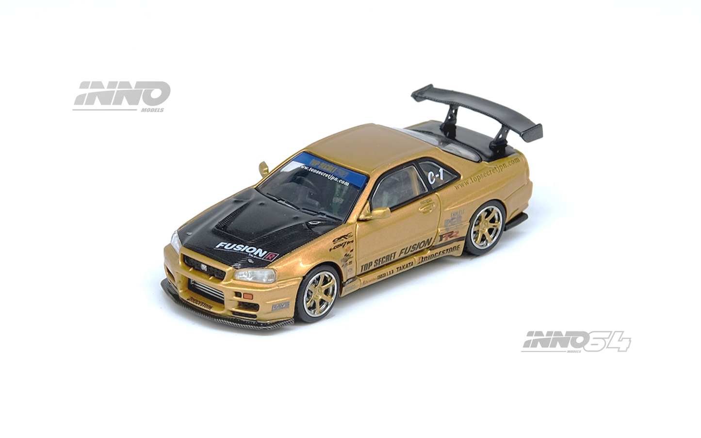 Inno64 1/64 TOP SECRET R34 GT-R Gold