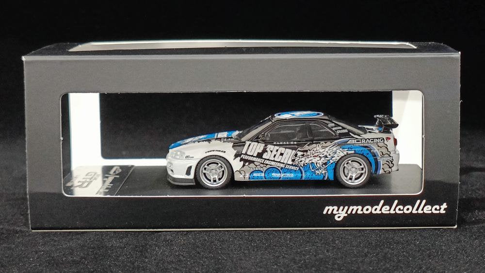 Model Collect 1/64 Skyline GT-R5Mk5 R34 V-SPEC-II - Top Secret Blue