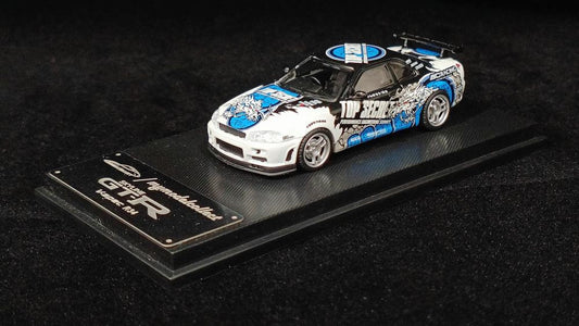Model Collect 1/64 Skyline GT-R5Mk5 R34 V-SPEC-II - Top Secret Blue