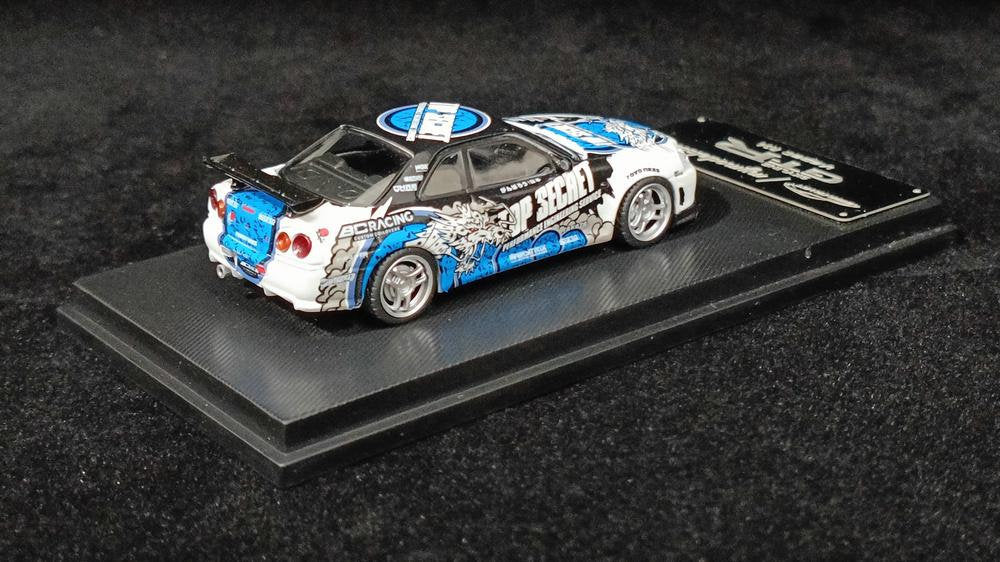 Model Collect 1/64 Skyline GT-R5Mk5 R34 V-SPEC-II - Top Secret Blue