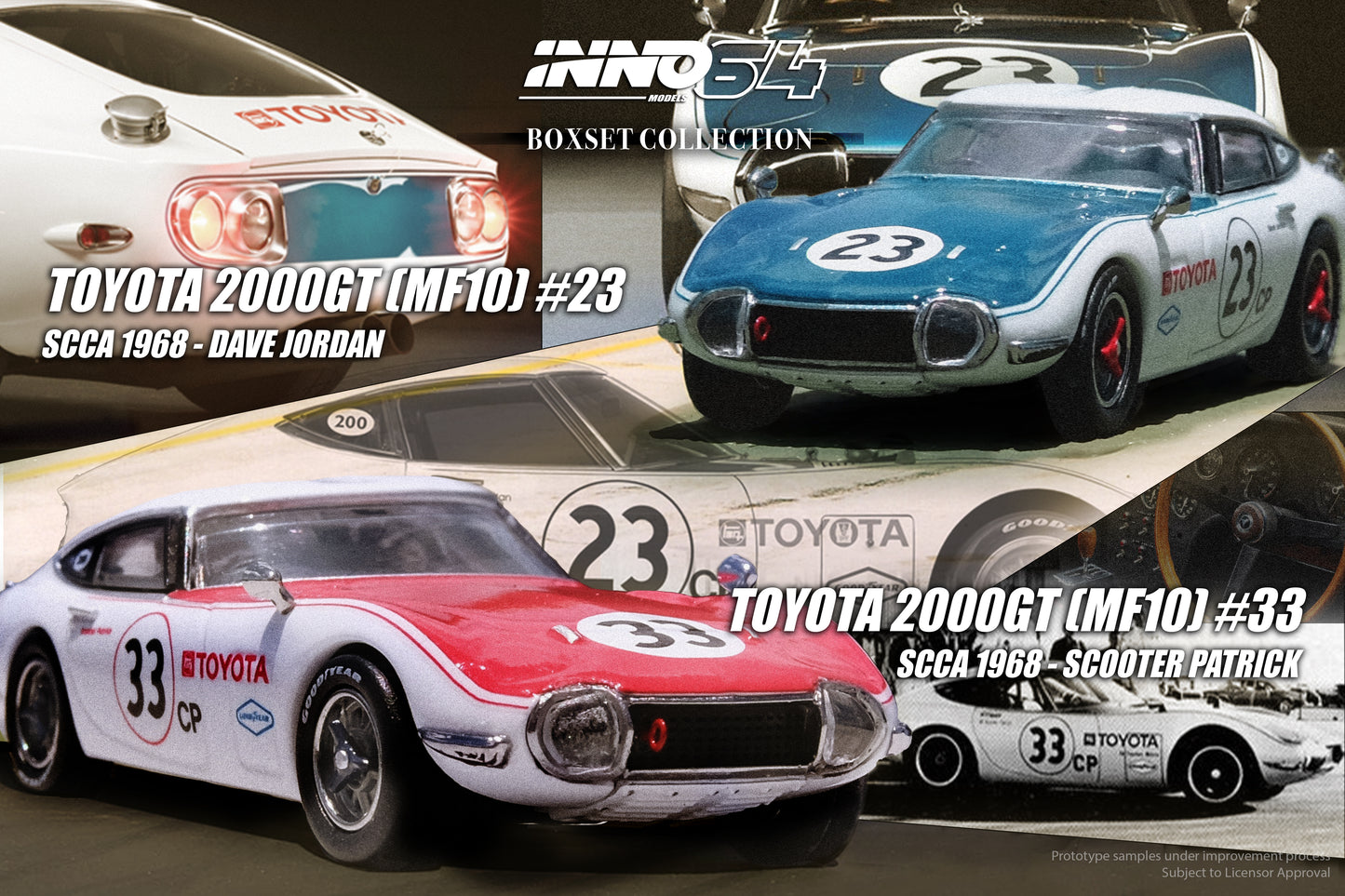 Inno64 1/64 TOYOTA 2000GT #23 & #33 SCCA 1968 Box Set Collection