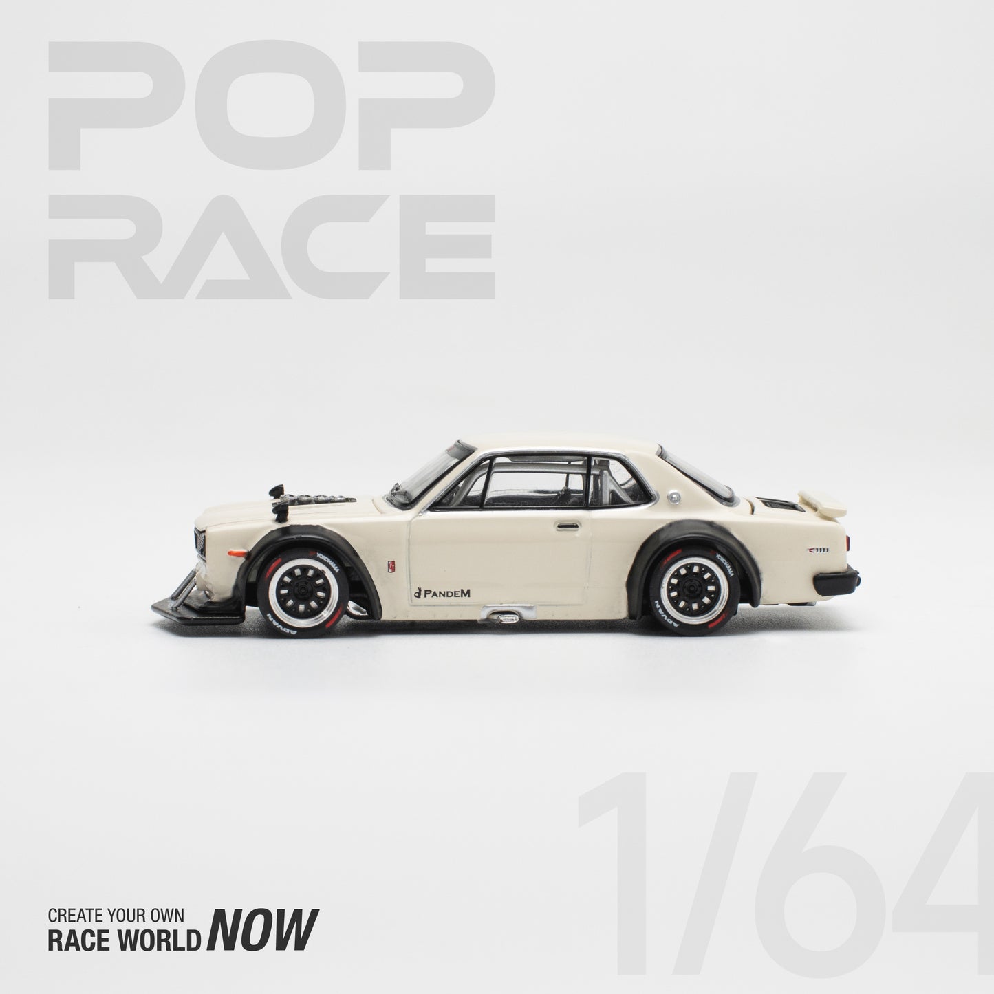 Pop Race 1/64 KPGC10 V8 Drift White