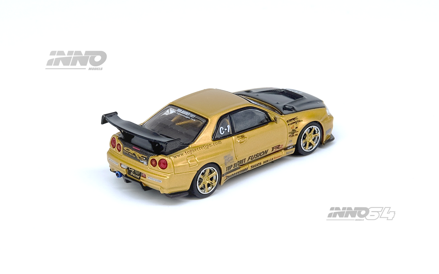 Inno64 1/64 TOP SECRET R34 GT-R Gold