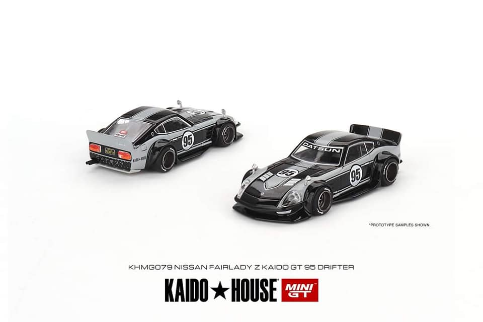 Mini GT x Kaido★House 1/64 Nissan Fairlady Z Kaido GT 95 Drifter V1 – Black Grey – Limited Edition