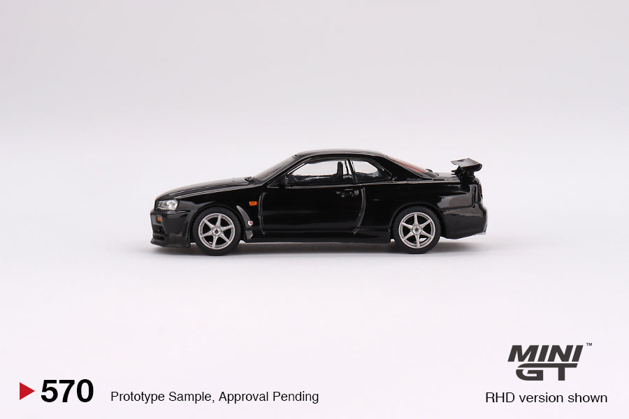 Mini GT 1/64 Nissan Skyline GT-R R34 V-Spec – Black Pearl ***in clamshell blisters***
