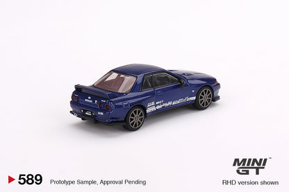 Mini GT 1/64 Nissan Skyline GT-R Top Secret VR32 – Blue Metallic ***in clamshell blisters***