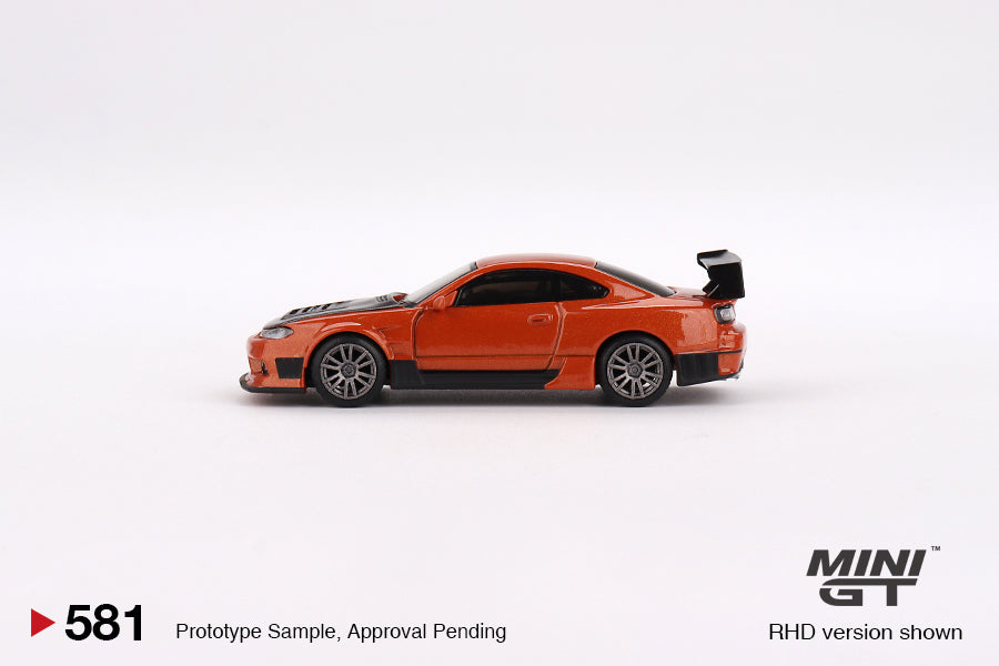 Mini GT 1/64 Nissan Silvia S15 D-MAX – Metallic Orange ***in clamshell blisters***