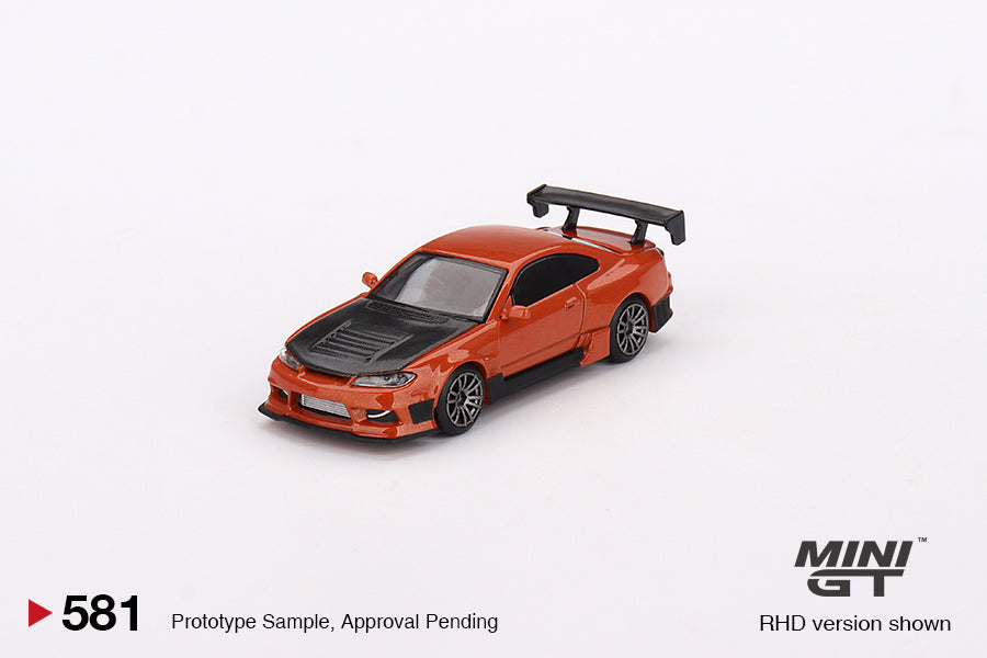 Mini GT 1/64 Nissan Silvia S15 D-MAX – Metallic Orange ***in clamshell blisters***