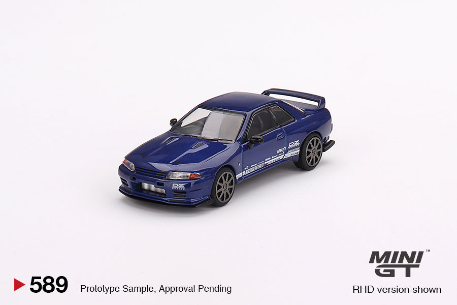 Mini GT 1/64 Nissan Skyline GT-R Top Secret VR32 – Blue Metallic ***in clamshell blisters***