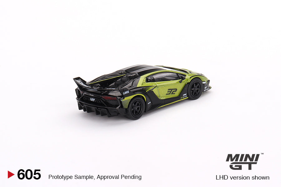 Mini GT 1/64 Lamborghini LB-Silhouette WORKS Aventador GT EVO – Lime ***in clamshell blister***
