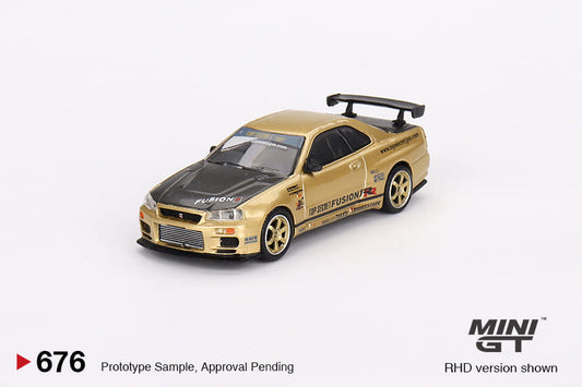 Mini GT 1/64 Japan Exclusive Nissan GT-R R34 Top Secret Gold ***standard box packaging***