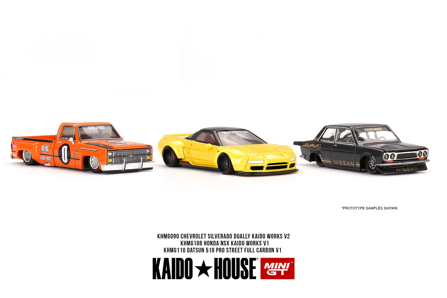 Mini GT x Kaido★House 1/64 Chevrolet Silverado Dually KAIDO WORKS V2 – Orange