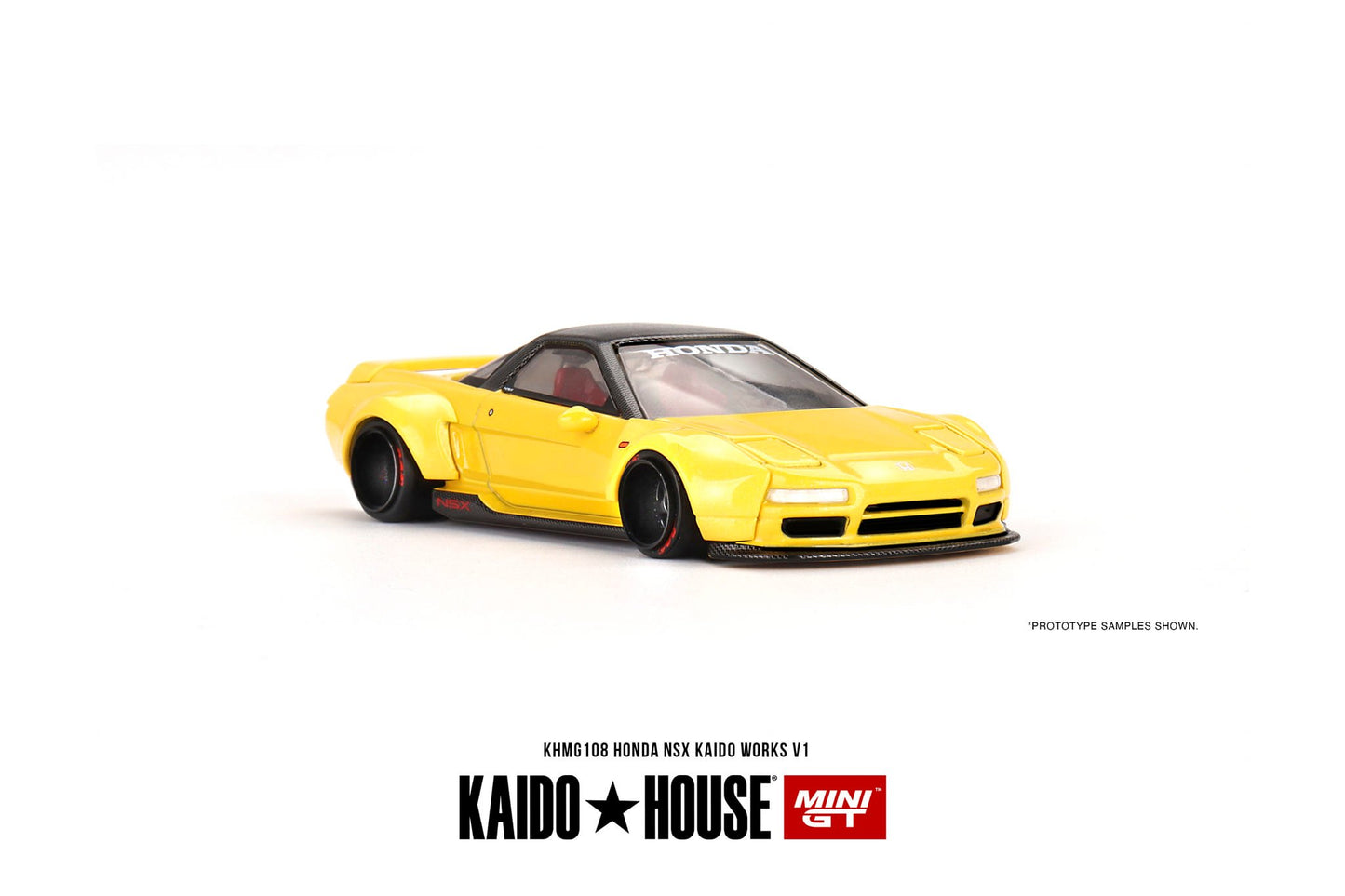 Mini GT x Kaido★House 1/64 Honda NSX Kaido WORKS V1 – Yellow