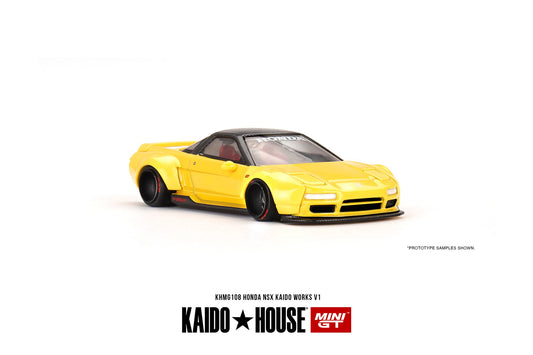 Mini GT x Kaido★House 1/64 Honda NSX Kaido WORKS V1 – Yellow