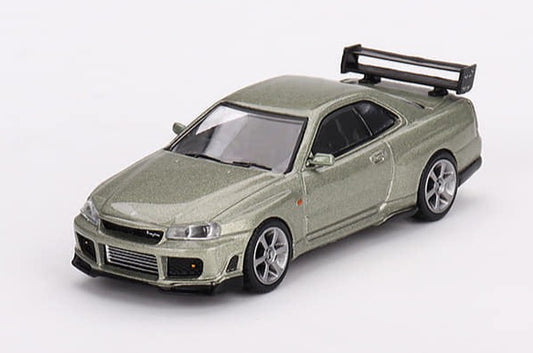 Mini GT 1/64 Nissan Skyline GT-R (R34)Tommykaira R-Z Millenium – Jade ****in clamshell blisters***