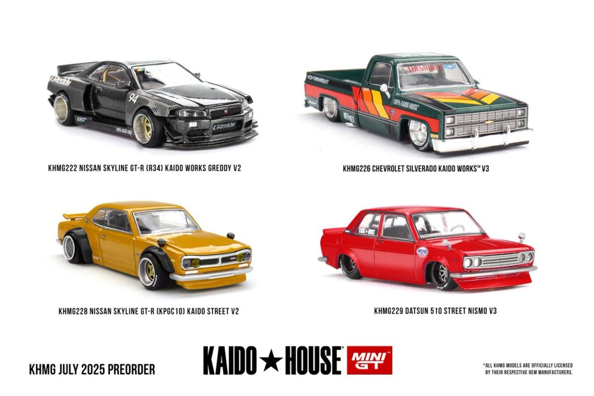 Mini GT x Kaido★House 1/64 Nissan Skyline GT-R (R34)
Kaido Works GReddy V2