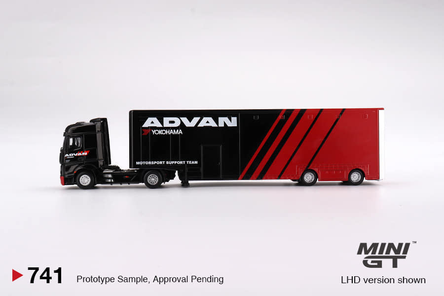 Mini GT 1/64 Mercedes-Benz Actros w/ Racing Transporter “ADVAN”