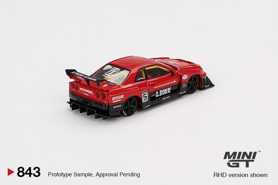 Mini GT 1/64 Nissan LB-ER34 Super Silhouette SKYLINE Red/Black