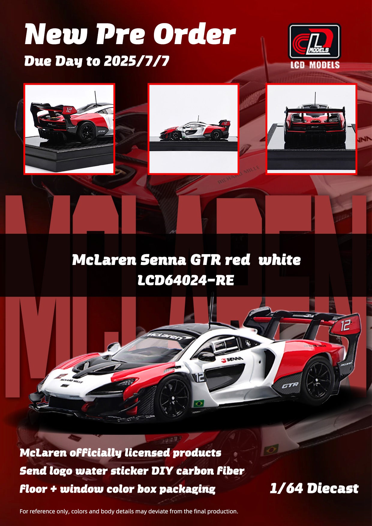 LCD Models 1:64 McLAREN SENNA GTR WHITE Modellauto - LCD64024-WH