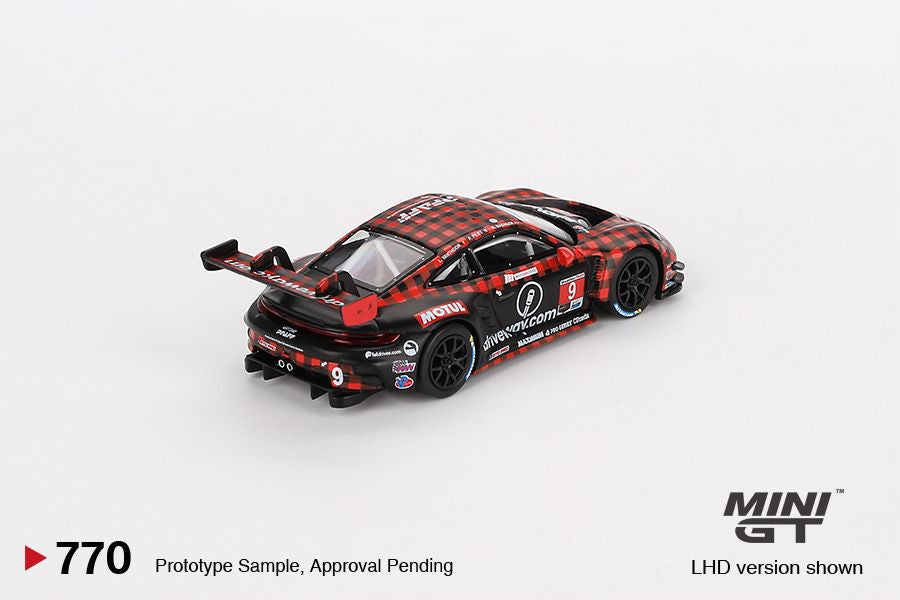 Mini GT 1/64 Porsche 911 GT3 R #9 GTD PRO Pfaff Motorsports IMSA 2023 Sebring 12 Hrs. Winner