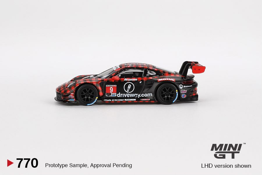 Mini GT 1/64 Porsche 911 GT3 R #9 GTD PRO Pfaff Motorsports IMSA 2023 Sebring 12 Hrs. Winner