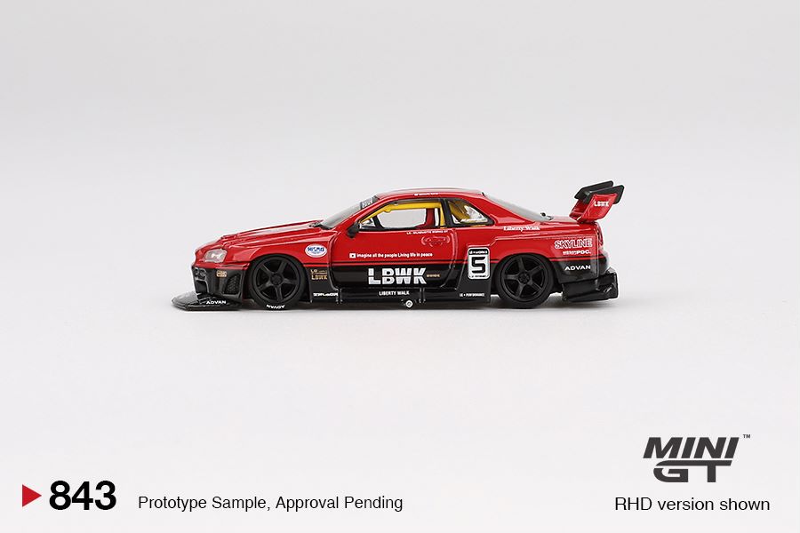 Mini GT 1/64 Nissan LB-ER34 Super Silhouette SKYLINE Red/Black