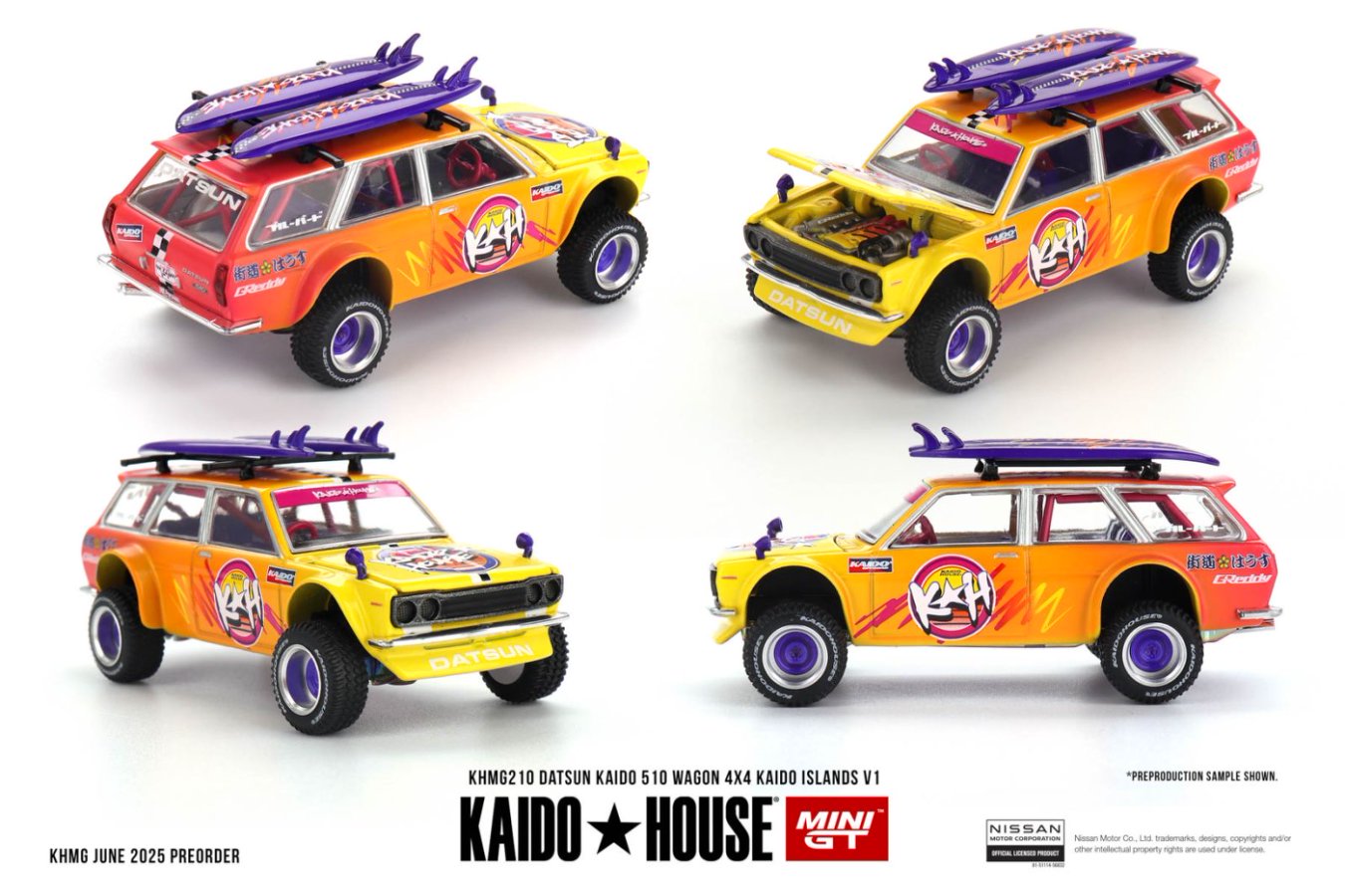 Mini GT x Kaido★House 1/64 Datsun KAIDO 510 Wagon 4x4 Kaido ISLANDS V1
