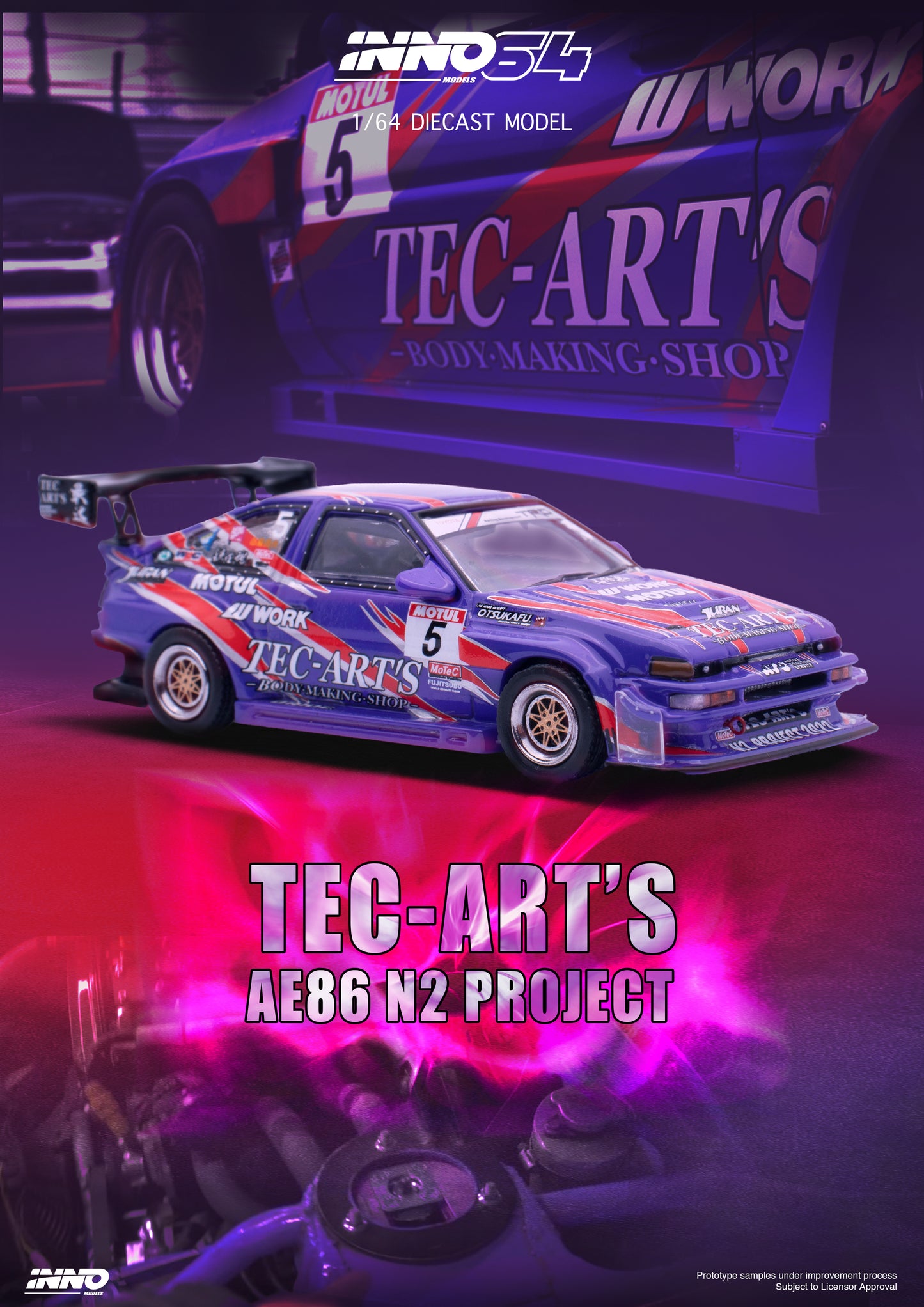 Inno64 1/64 TOYOTA SPRINTER TRUENO AE86 N2 PROJECT BY Tec-Art's