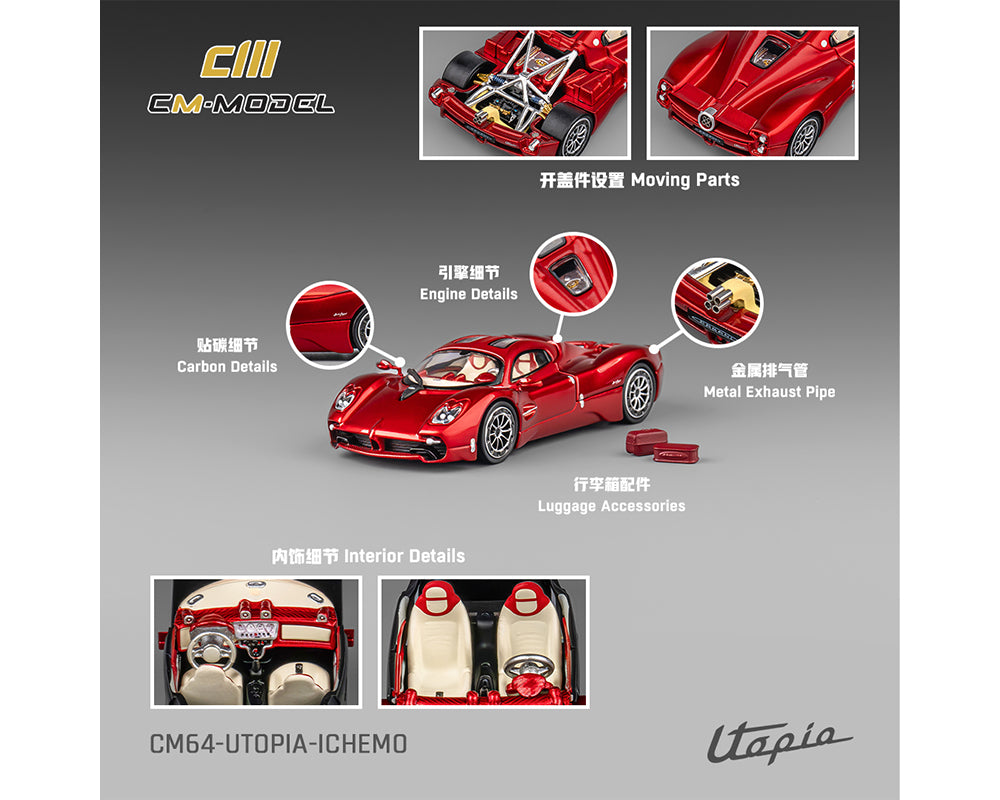 CM Model 1/64 Pagani Utopia Pearl Red