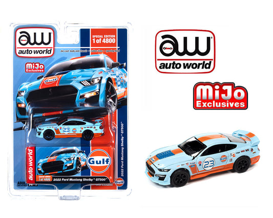 Auto World 1/64 2022 Ford Mustang Shelby GT500 GULF Limited - Mijo Exclusives