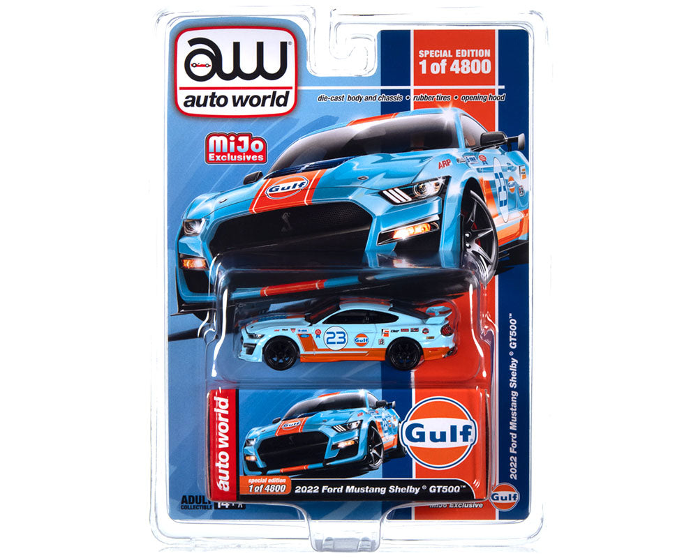 Auto World 1/64 2022 Ford Mustang Shelby GT500 GULF Limited - Mijo Exclusives