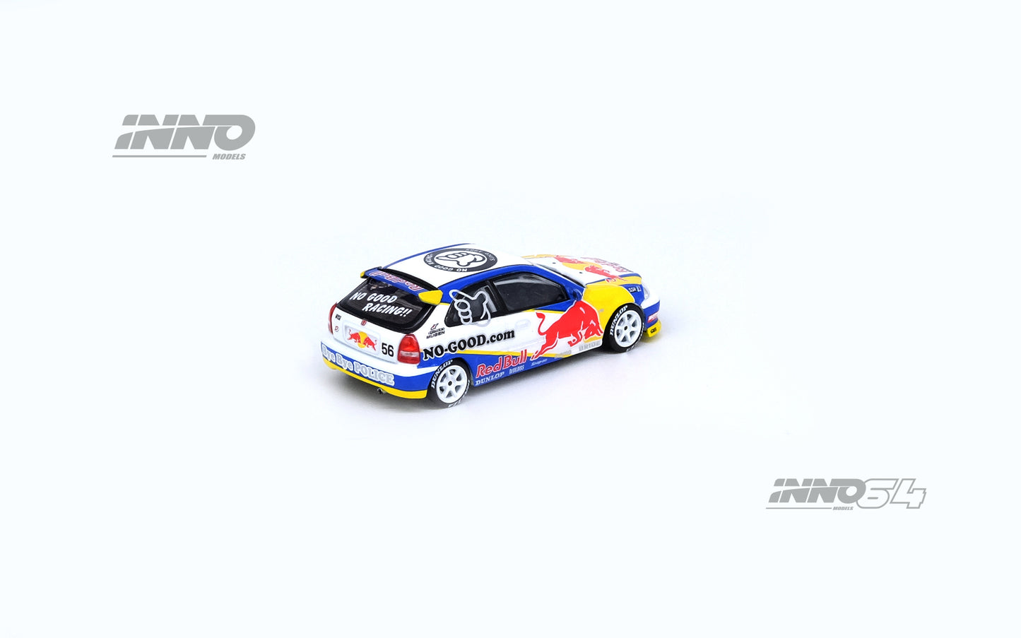 Inno64 1/64 HONDA CIVIC Type-R (EK9) "NO GOOD RACING" Red Bull Livery