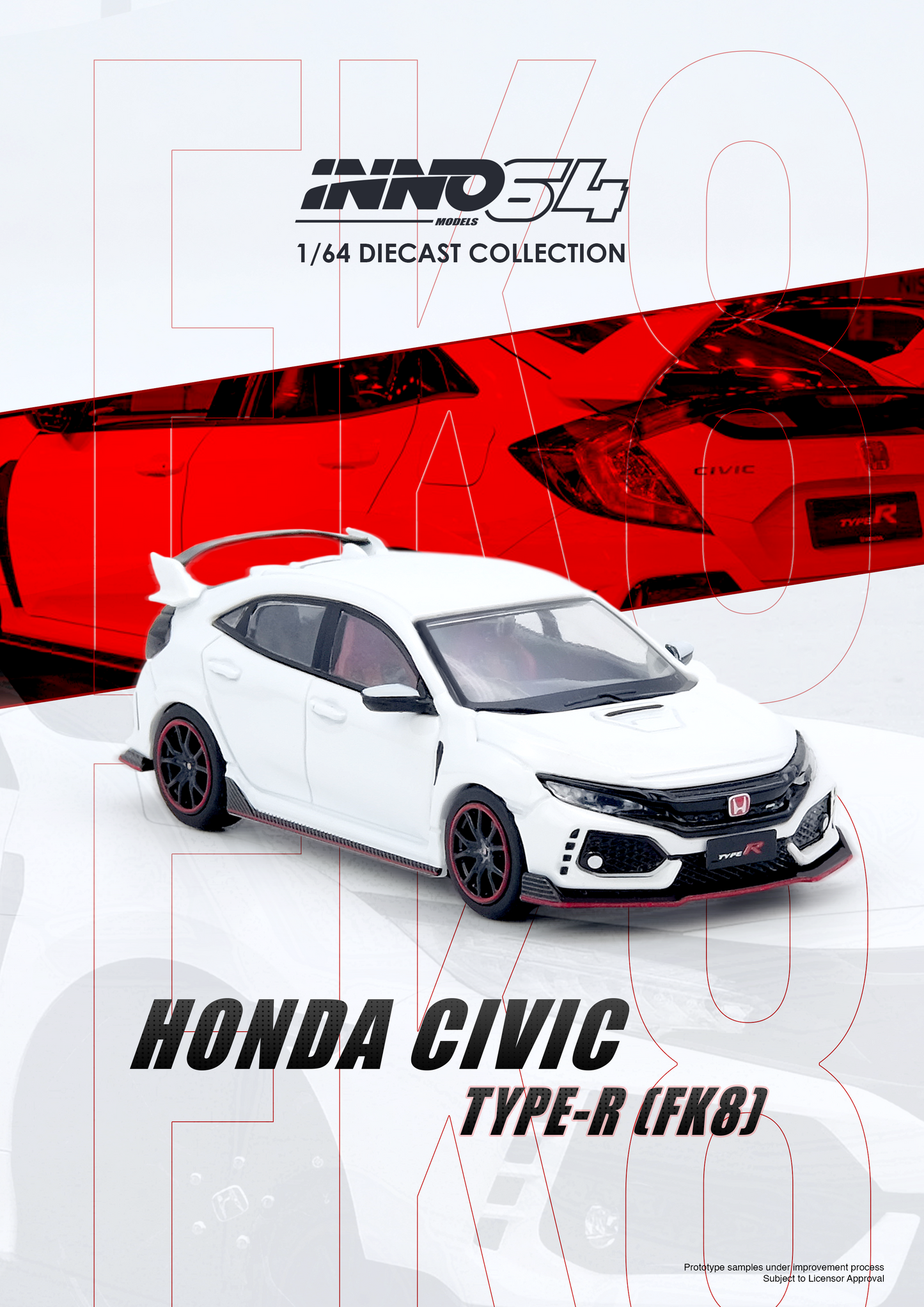 Inno64 1/64 HONDA CIVIC TYPR-R (FK8) White