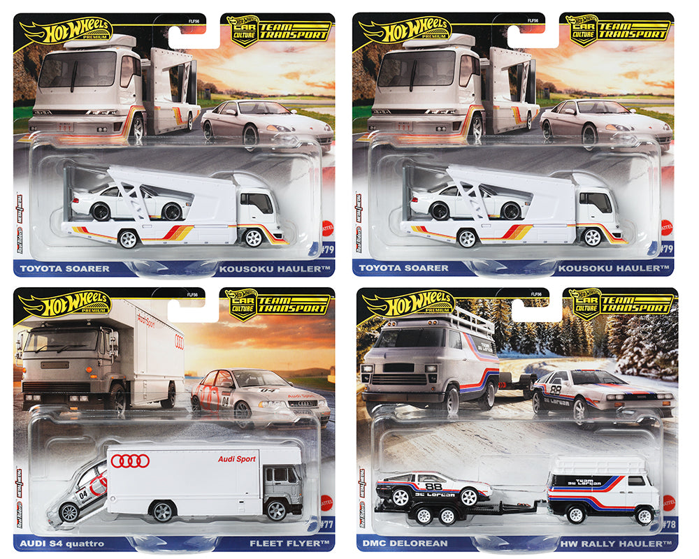 Hot Wheels 1/64 Car Culture 2025 Team Transport 2024 F Case Assortment (set of 4)