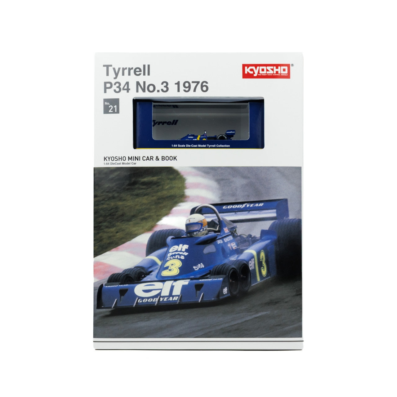 Kyosho 1/64 Tyrrell P34 No.3 1976 Diecast Car Model With Book
