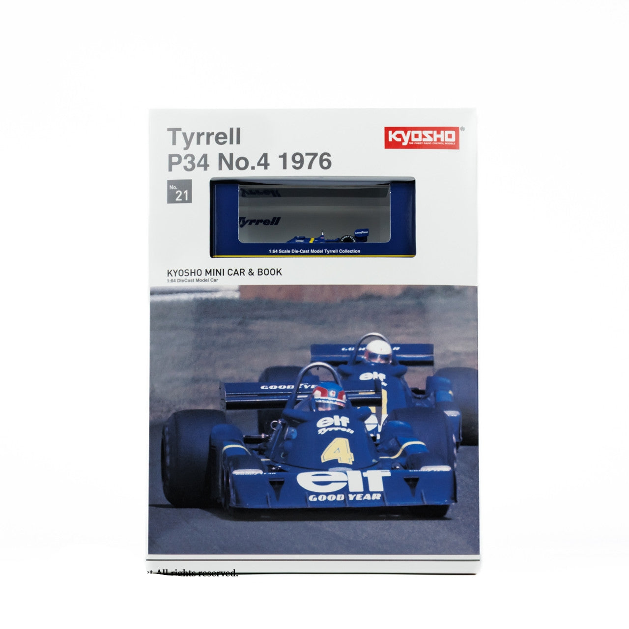 Kyosho 1/64 Tyrrell P34 No.4 1976 Diecast Car Model With Book