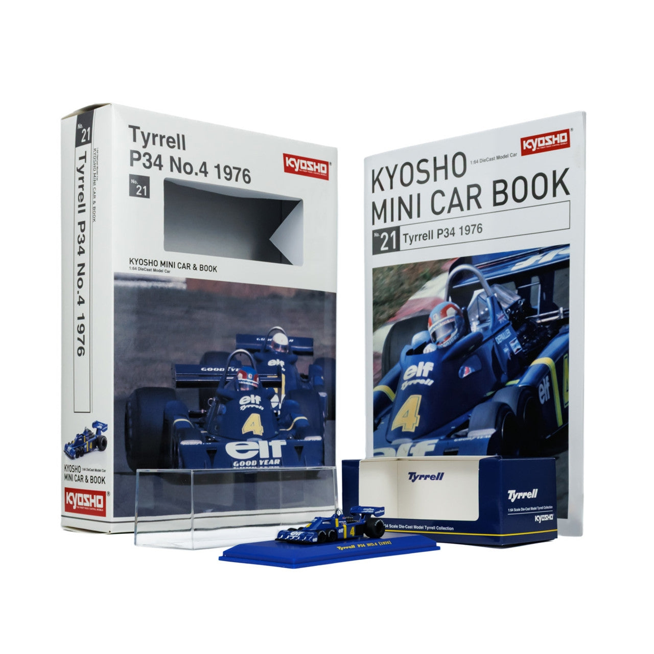 Kyosho 1/64 Tyrrell P34 No.4 1976 Diecast Car Model With Book