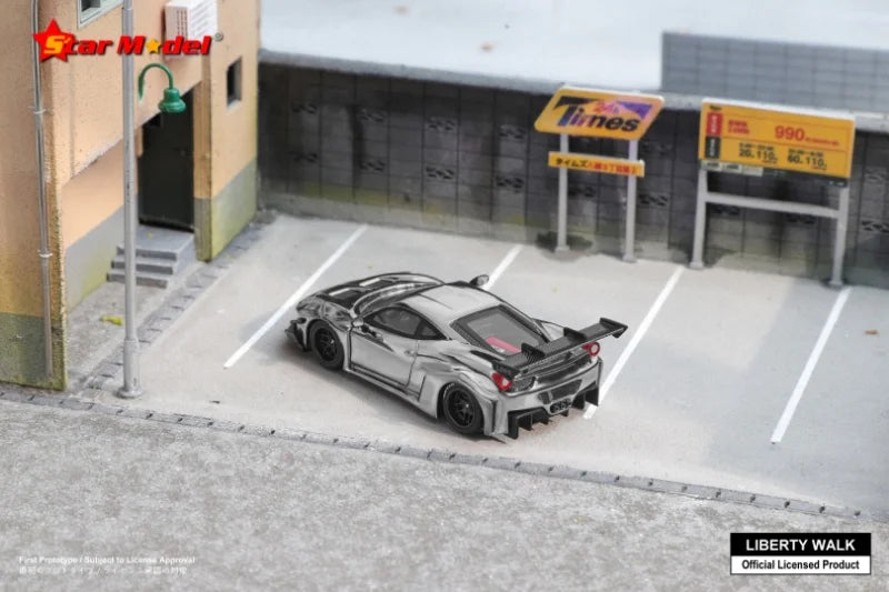 Star Model 1/64 LBWK LB-Silhouette Works 458 GT Chrome Silver-Grey