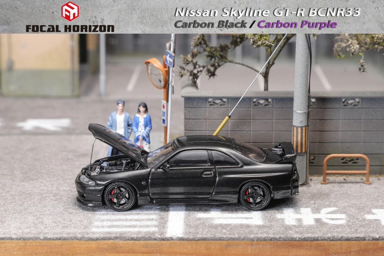Focal Horizon 1/64 Skyline R33 GT-R BCNR33 Full Carbon - Black/ Purple
