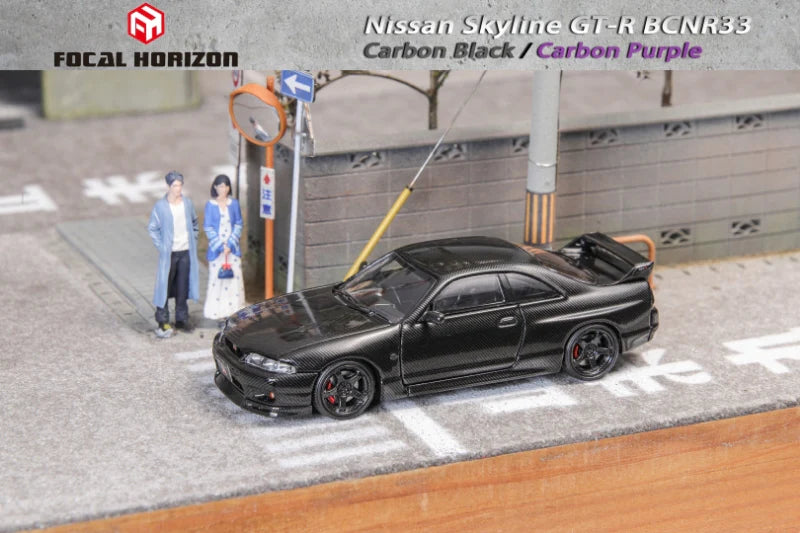 Focal Horizon 1/64 Skyline R33 GT-R BCNR33 Full Carbon - Black/ Purple