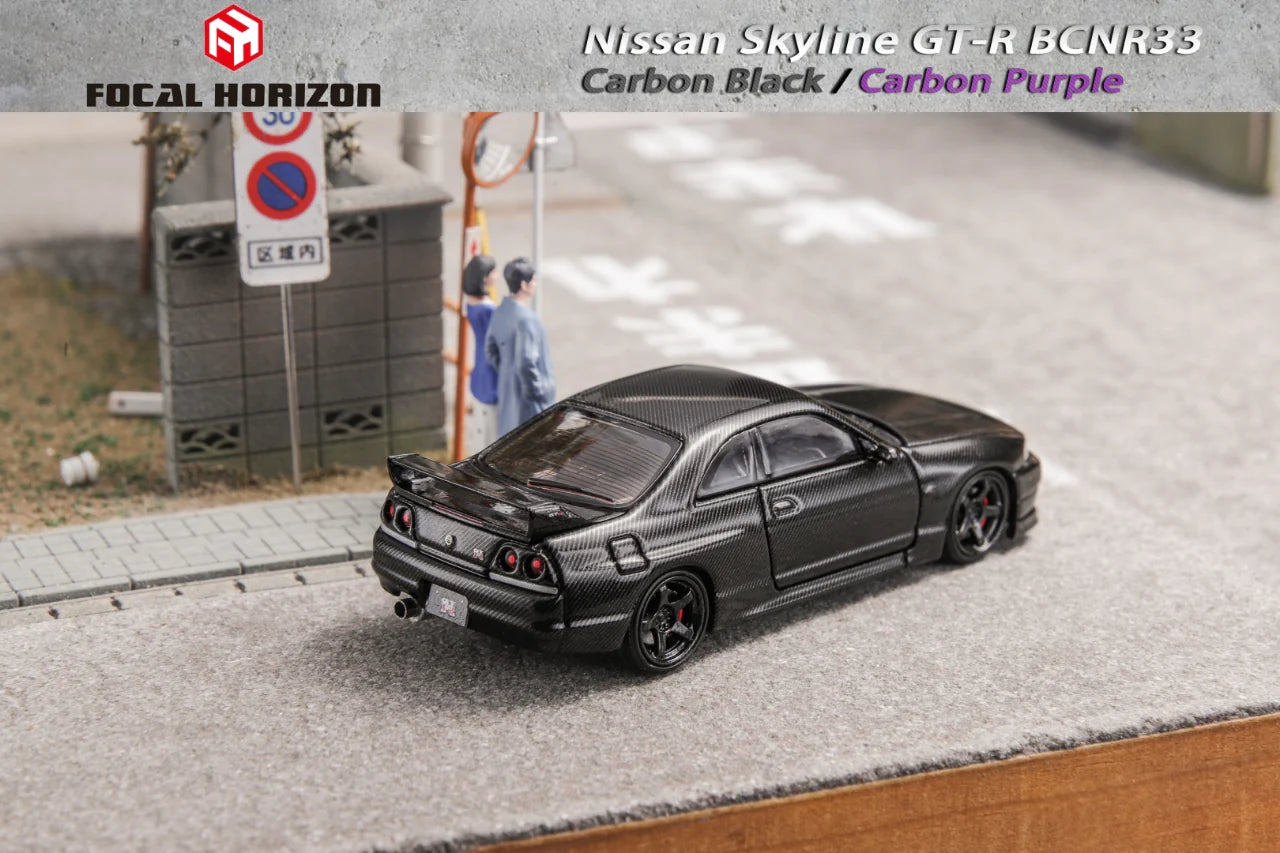 Focal Horizon 1/64 Skyline R33 GT-R BCNR33 Full Carbon - Black/ Purple