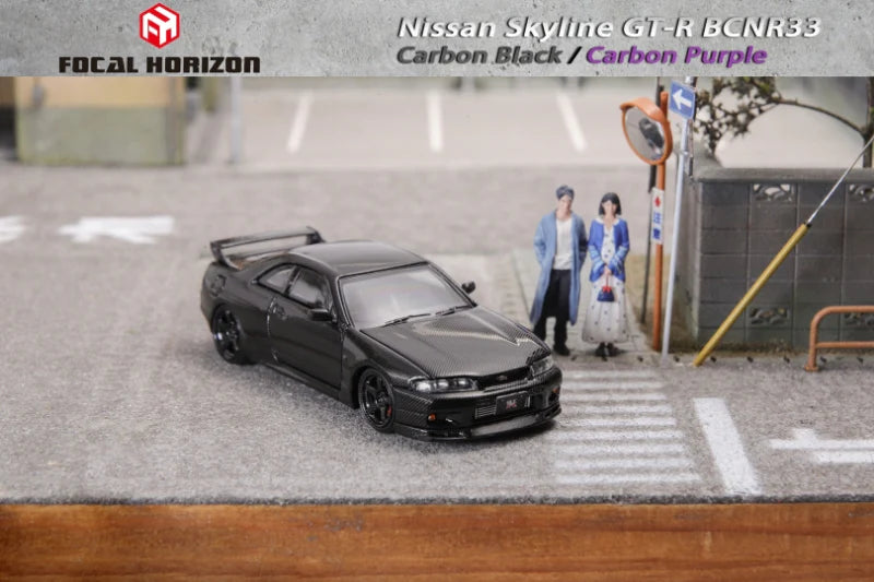 Focal Horizon 1/64 Skyline R33 GT-R BCNR33 Full Carbon - Black/ Purple