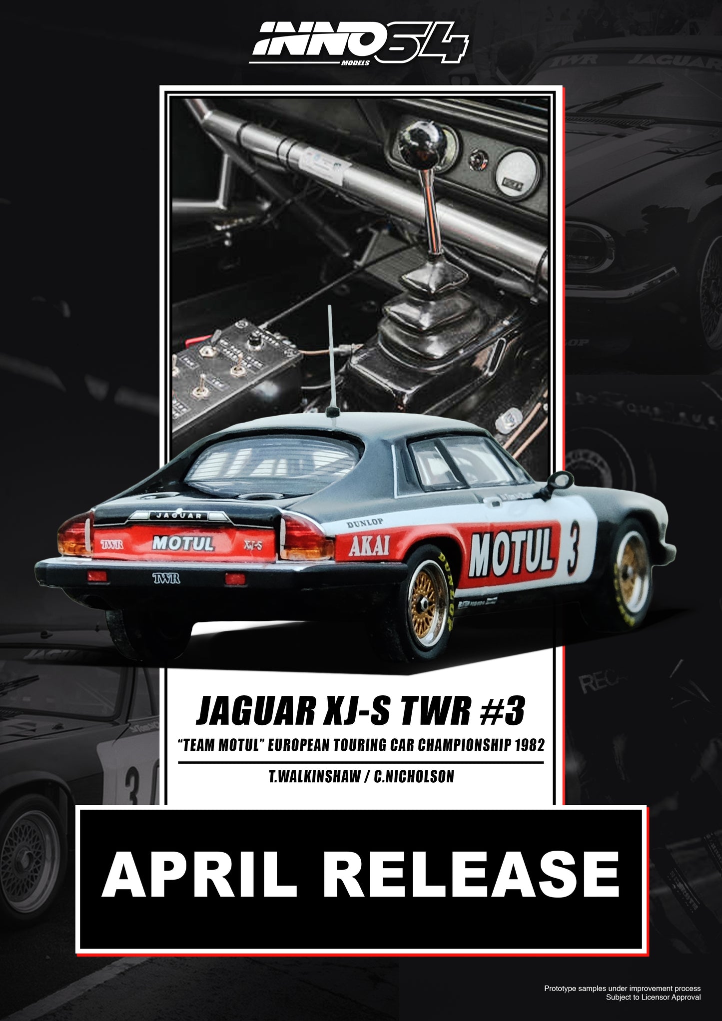 Inno64 1/64 JAGUAR XJ-S TWR #3 "TEAM MOTUL" European Tooling Car Championship 1982 T. Walkinshaw / C. Nicholson