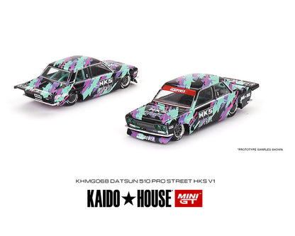 Mini GT x Kaido★House 1/64 Datsun 510 Pro Street HKS V1 – Black Green – Limited Edition